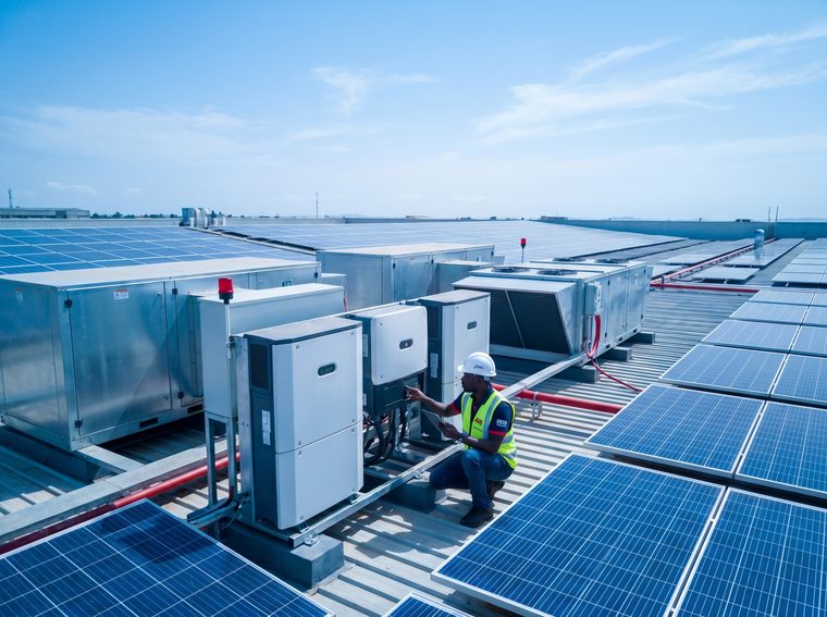 Panneaux solaires et systèmes de climatisation industriels installés par SN Corporation